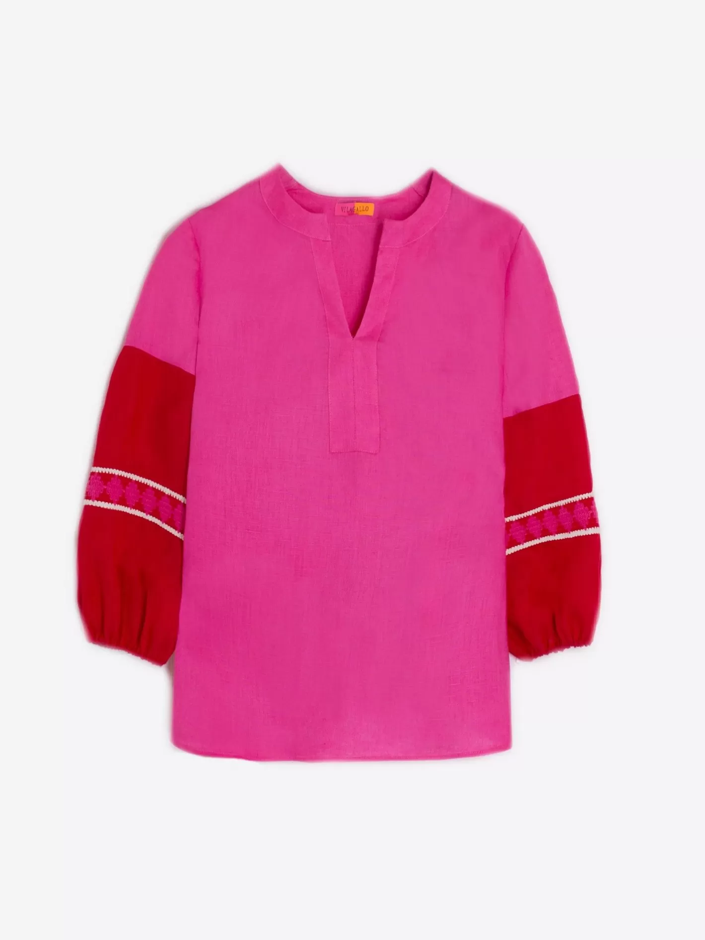 Camisas | Vilagallo Camisa 100% Lino Bicolor Manga Abullonada