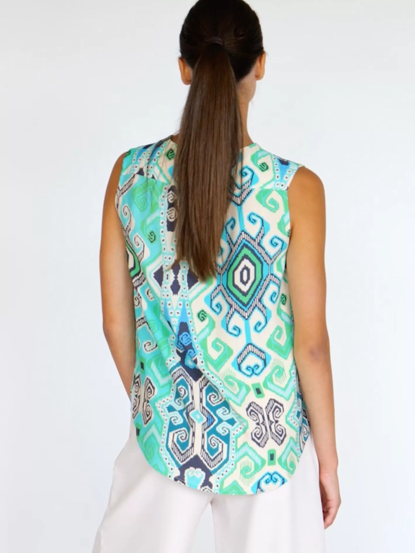 Camisas | Vilagallo Camisa Estampado Navajo Turquesa