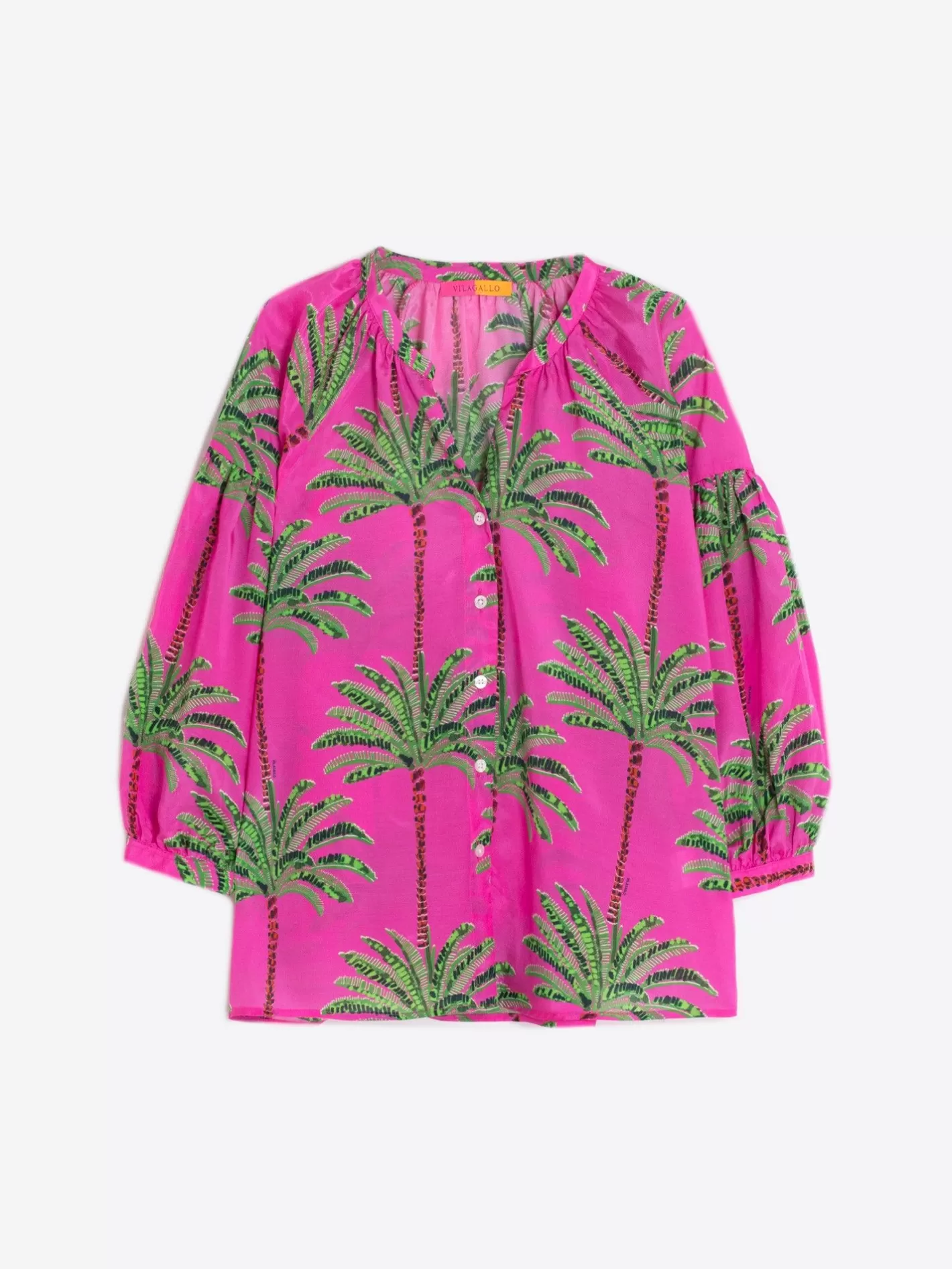 camisa_estampado_palmeras_rosa_2.webp Camisas | Vilagallo Camisa Estampado Palmeras Rosa