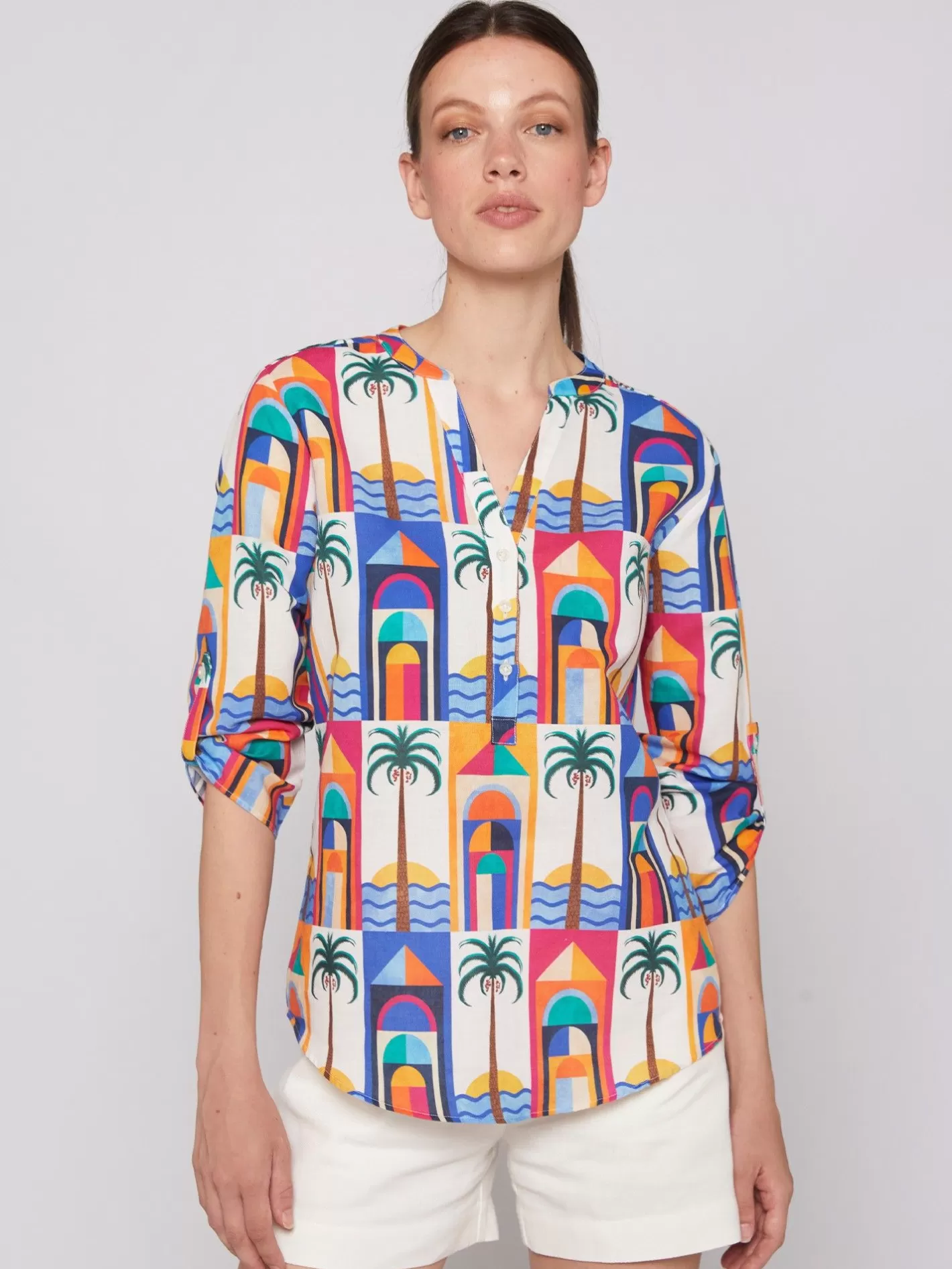 Camisas | Vilagallo Camisa Francina Palm Beach Linen Cotton