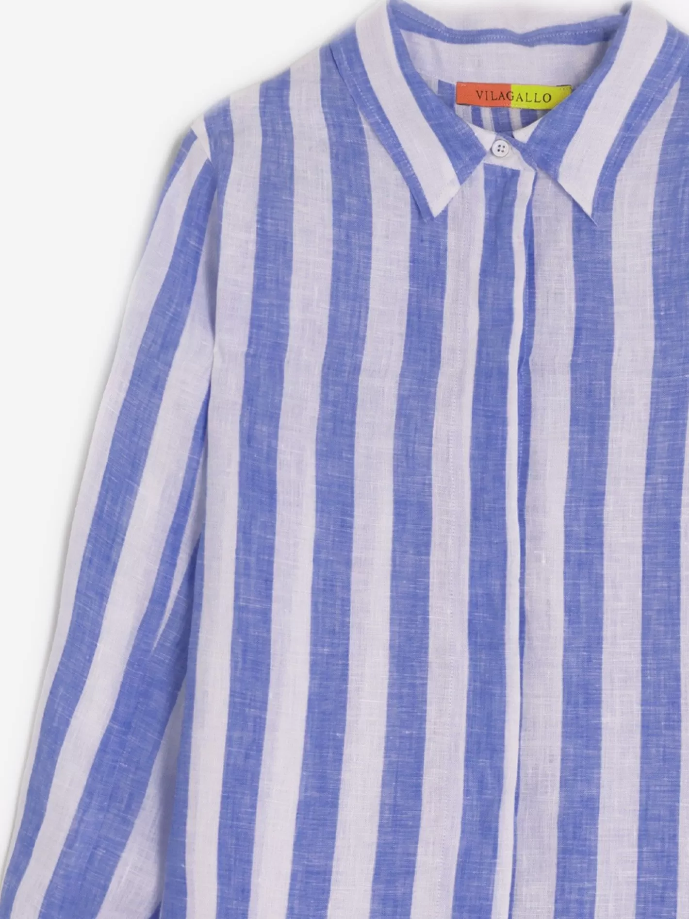 Camisas | Vilagallo Camisa Ginger Pure Linen Stripe Navy