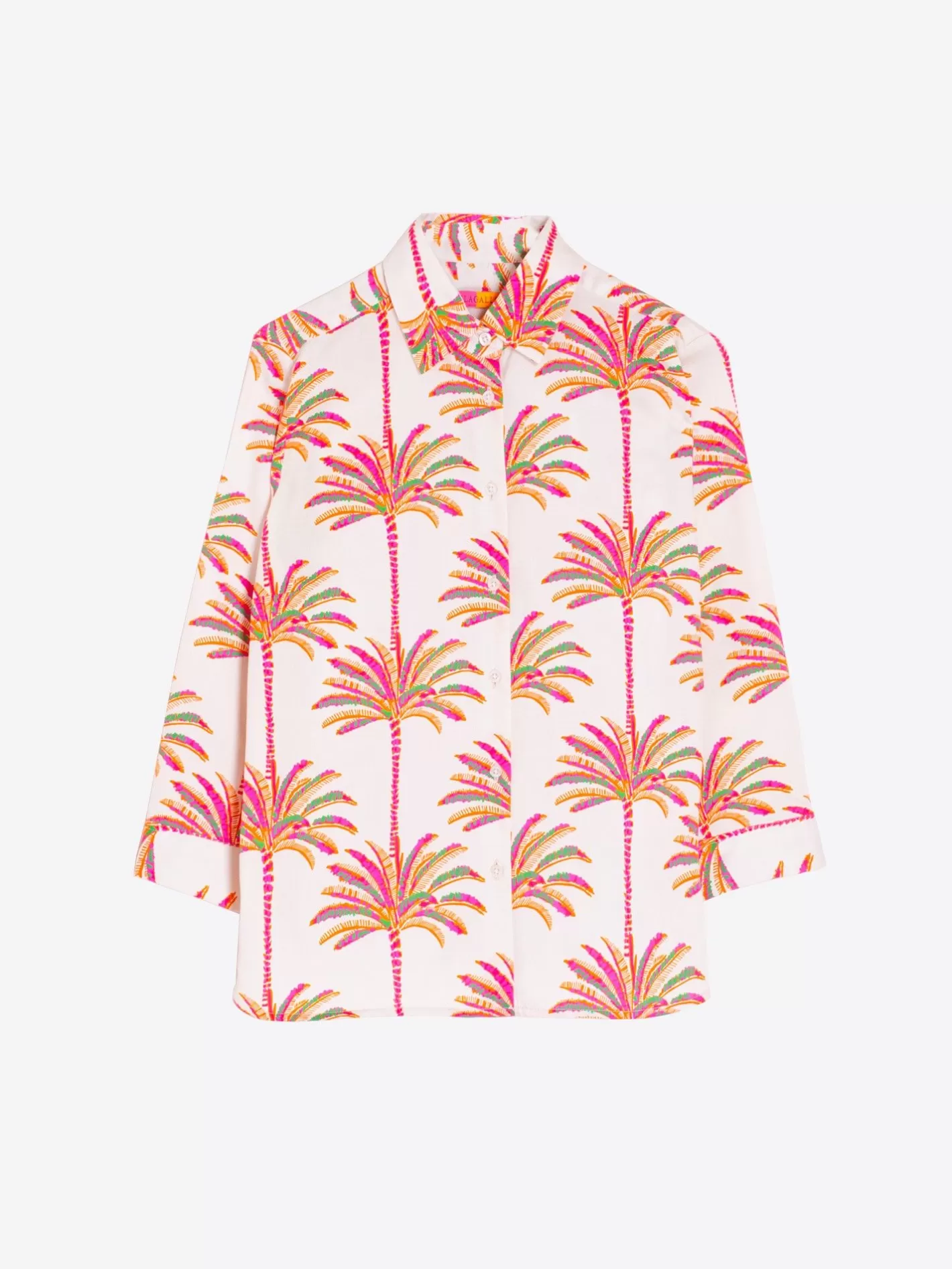 Camisas | Vilagallo Camisa Sara Pink Palm Tree Print
