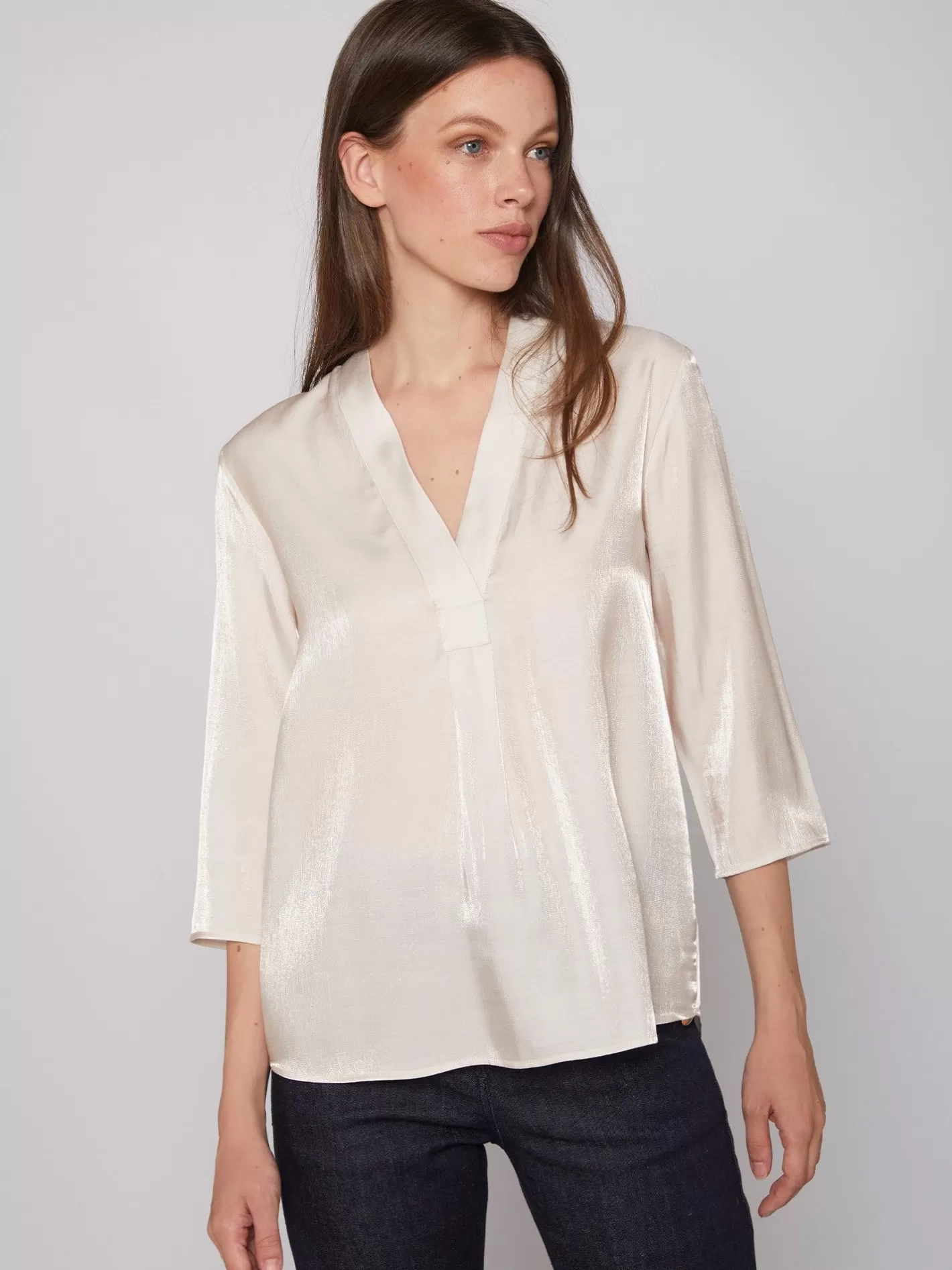 Camisas | Vilagallo Camisa Satinada Brillo Oro