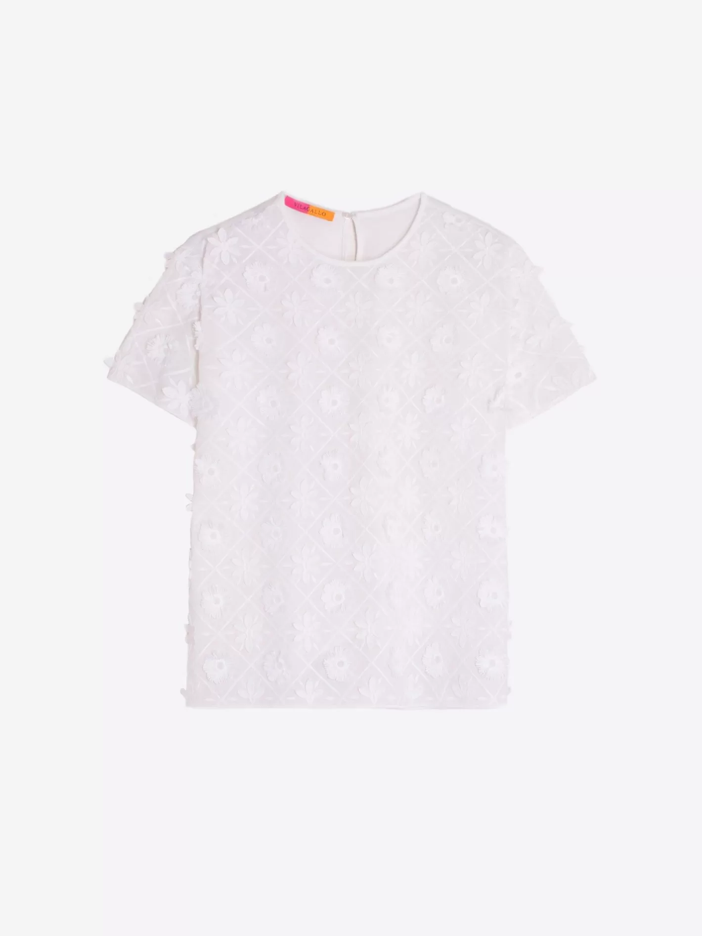 Camisetas | Vilagallo Camiseta Flores Bordadas Blanca