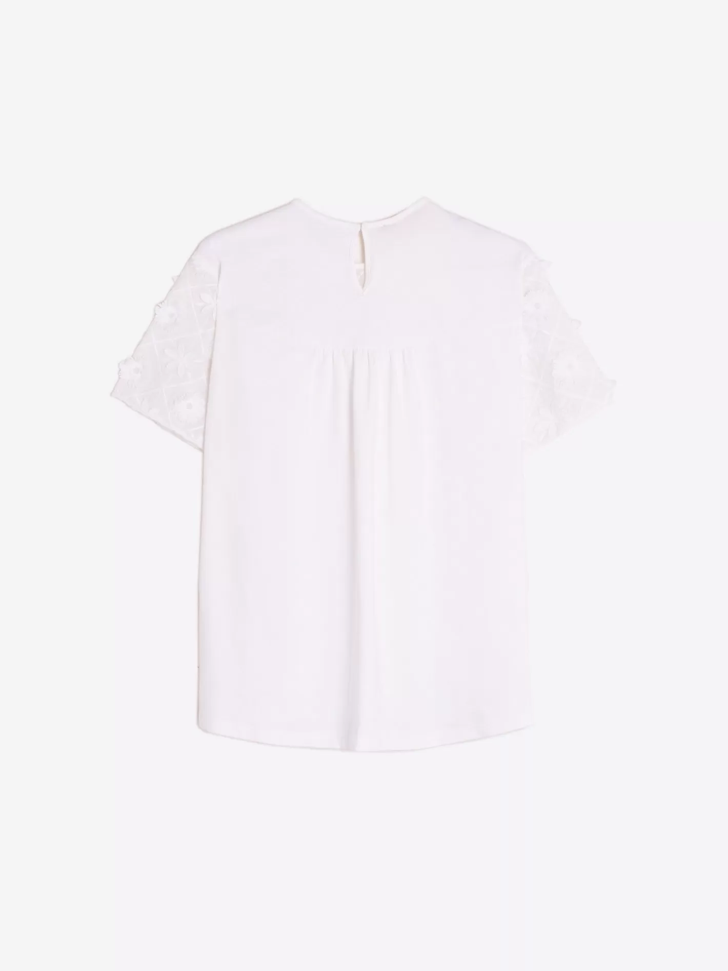 Camisetas | Vilagallo Camiseta Flores Bordadas Blanca