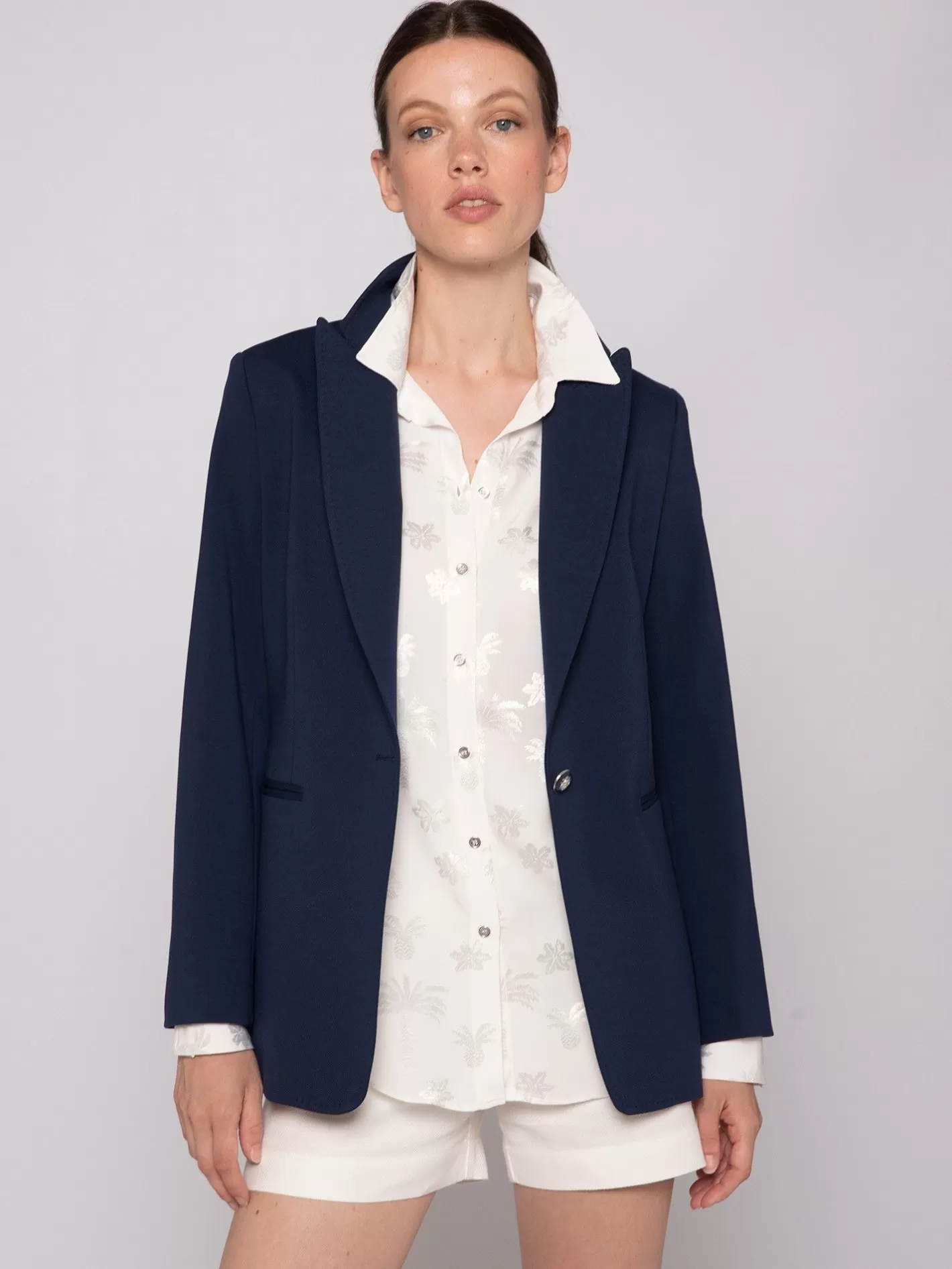 Chaquetas | Vilagallo Chaqueta Punto Marino Perfect Fit