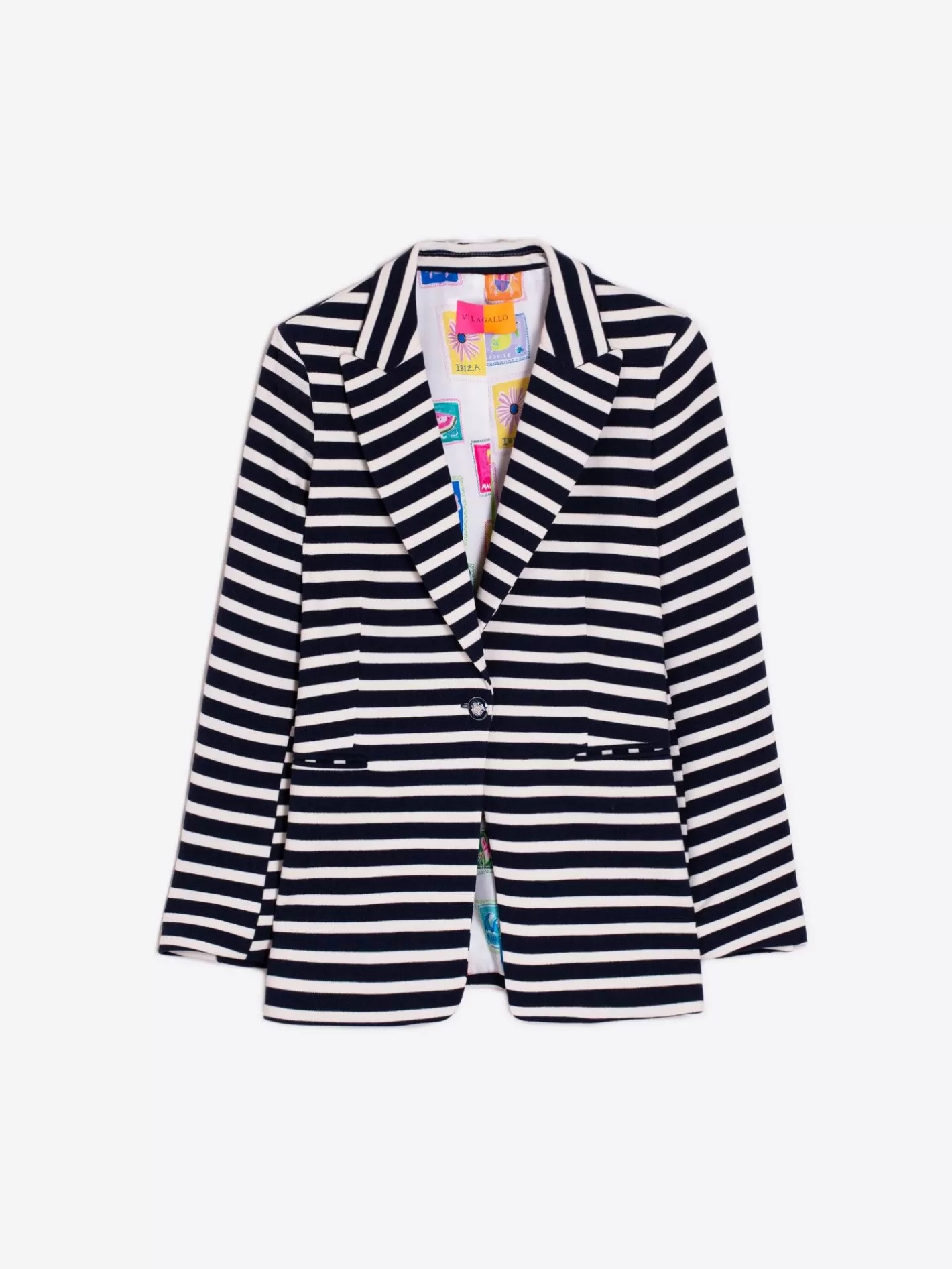 Chaquetas | Vilagallo Chaqueta Sophia Blue Stripes Knit