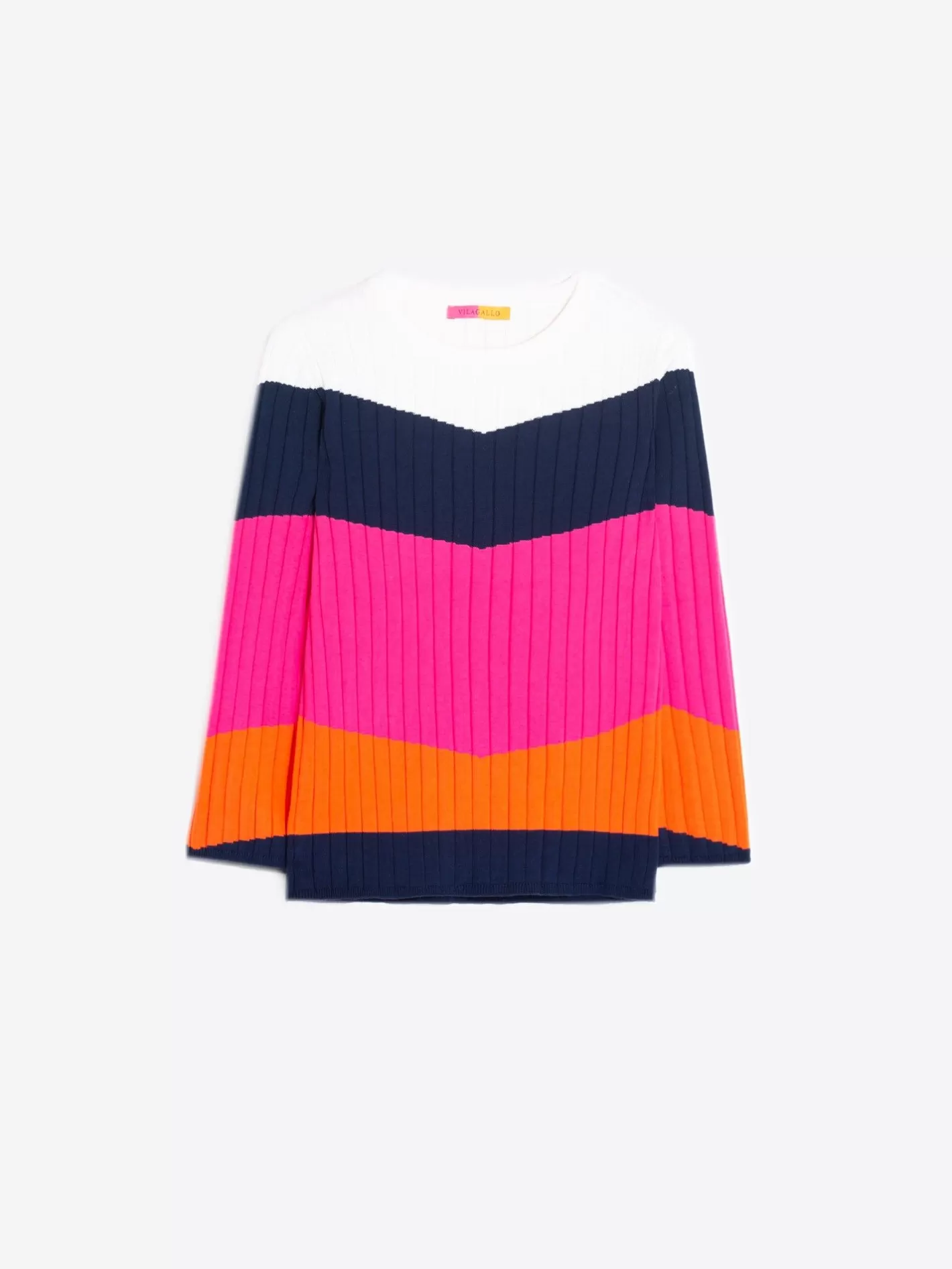Punto | Vilagallo Jersey Punto Canale Colour Block Pink&Orange