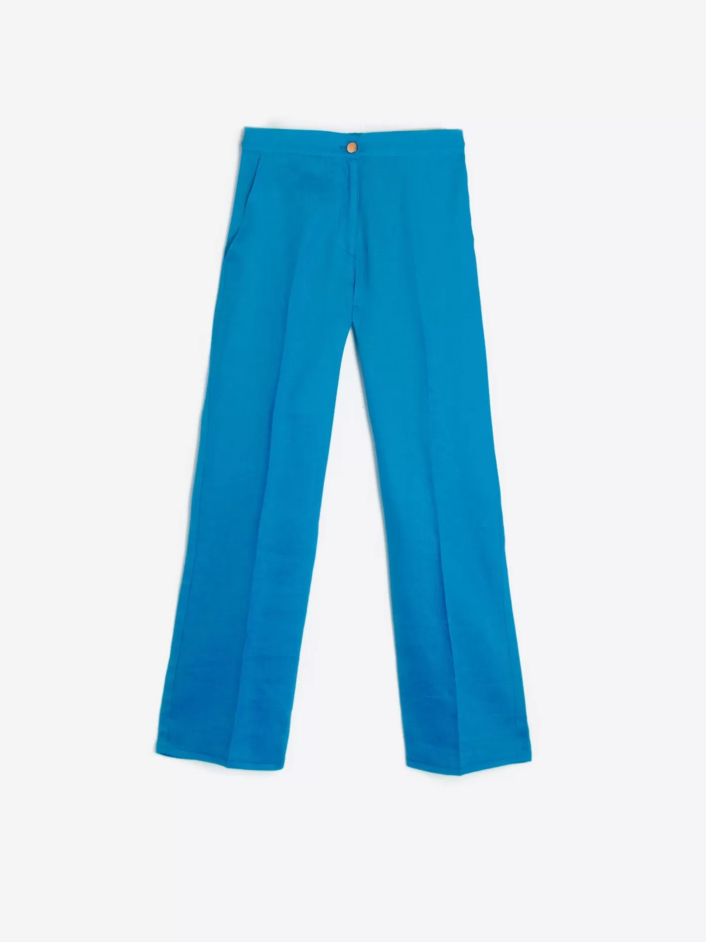 Pantalones | Vilagallo Pantalon Lino Azul