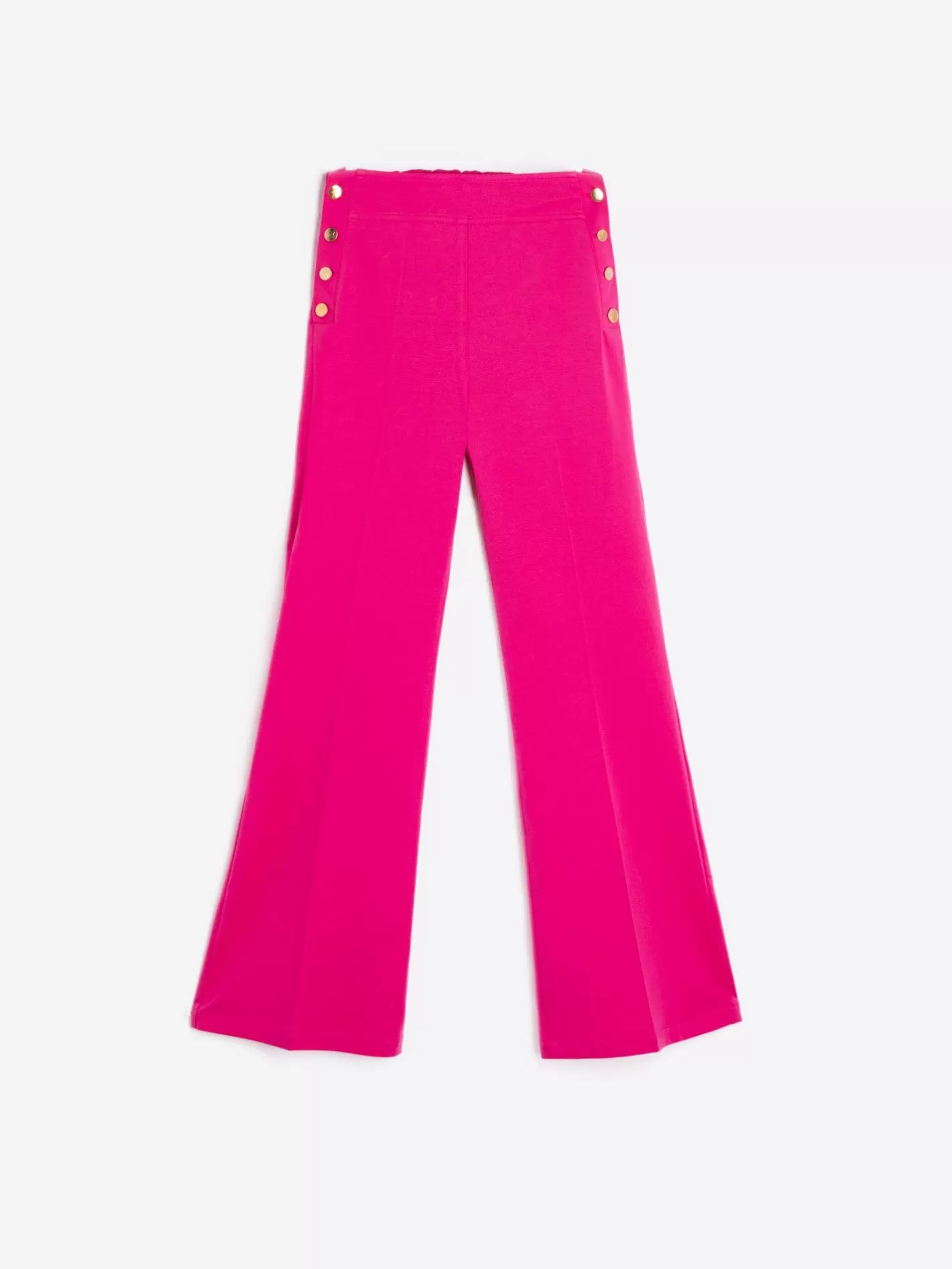 Pantalones | Vilagallo Pantalon Punto Rosa Botones Laterales Perfect Fict