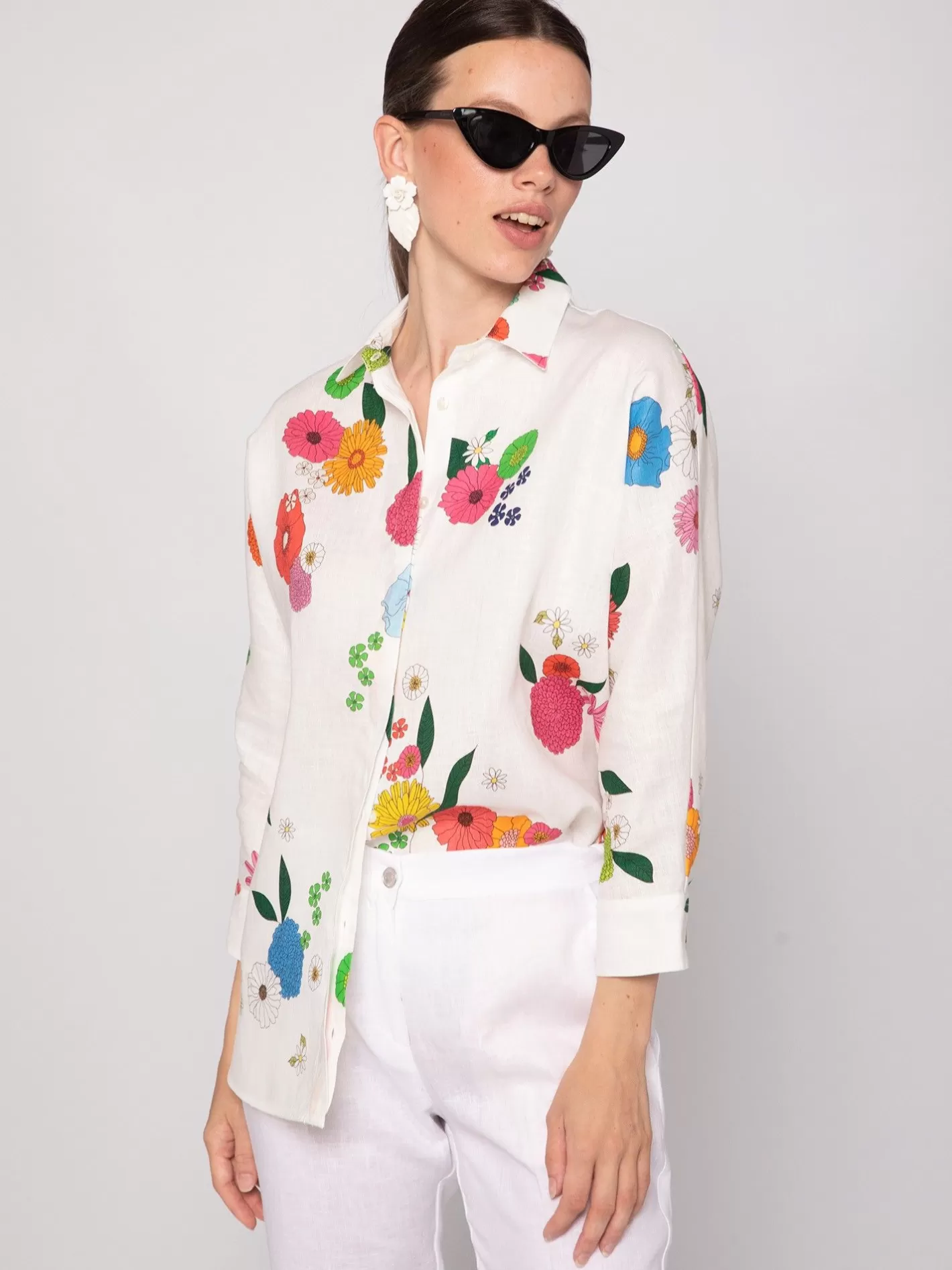 Pantalones | Vilagallo Pantalon Tiffany White Linen