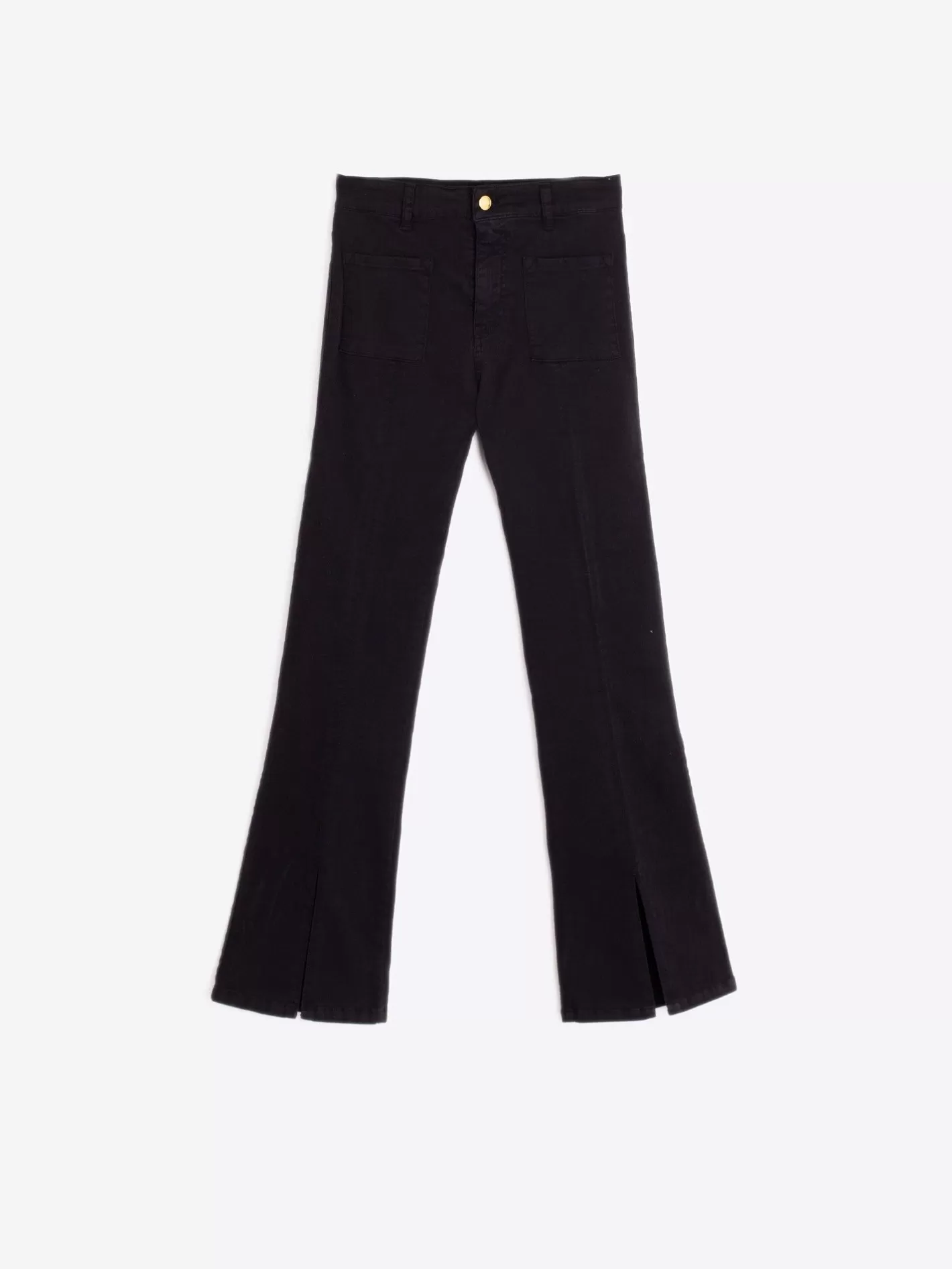 Pantalones | Vilagallo Pantalon Vaquero Negro Abertura