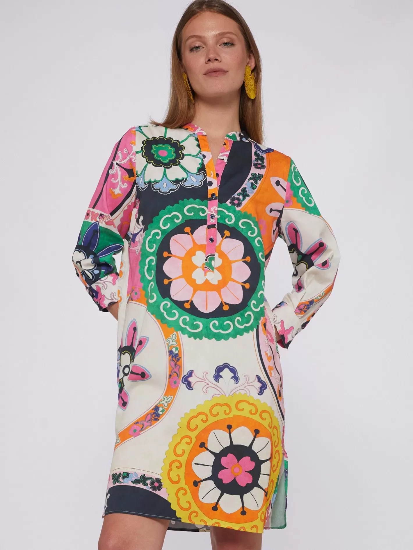 Vestidos | Vilagallo Vestido Algodon Satin Suzani Print