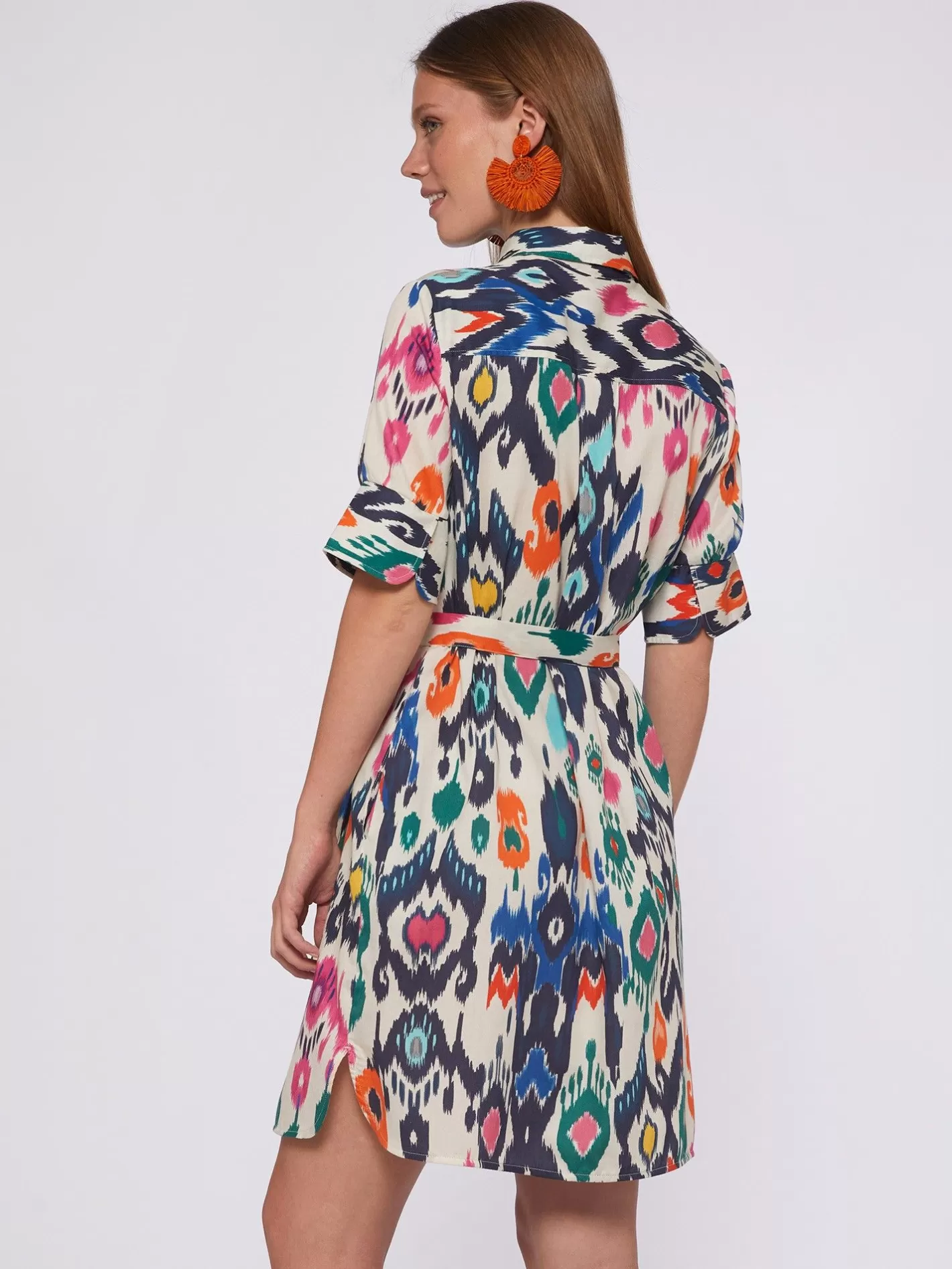 vestido_camisero_algodon_estampado_ikat_2.webp Vestidos | Vilagallo Vestido Camisero Algodon Estampado Ikat