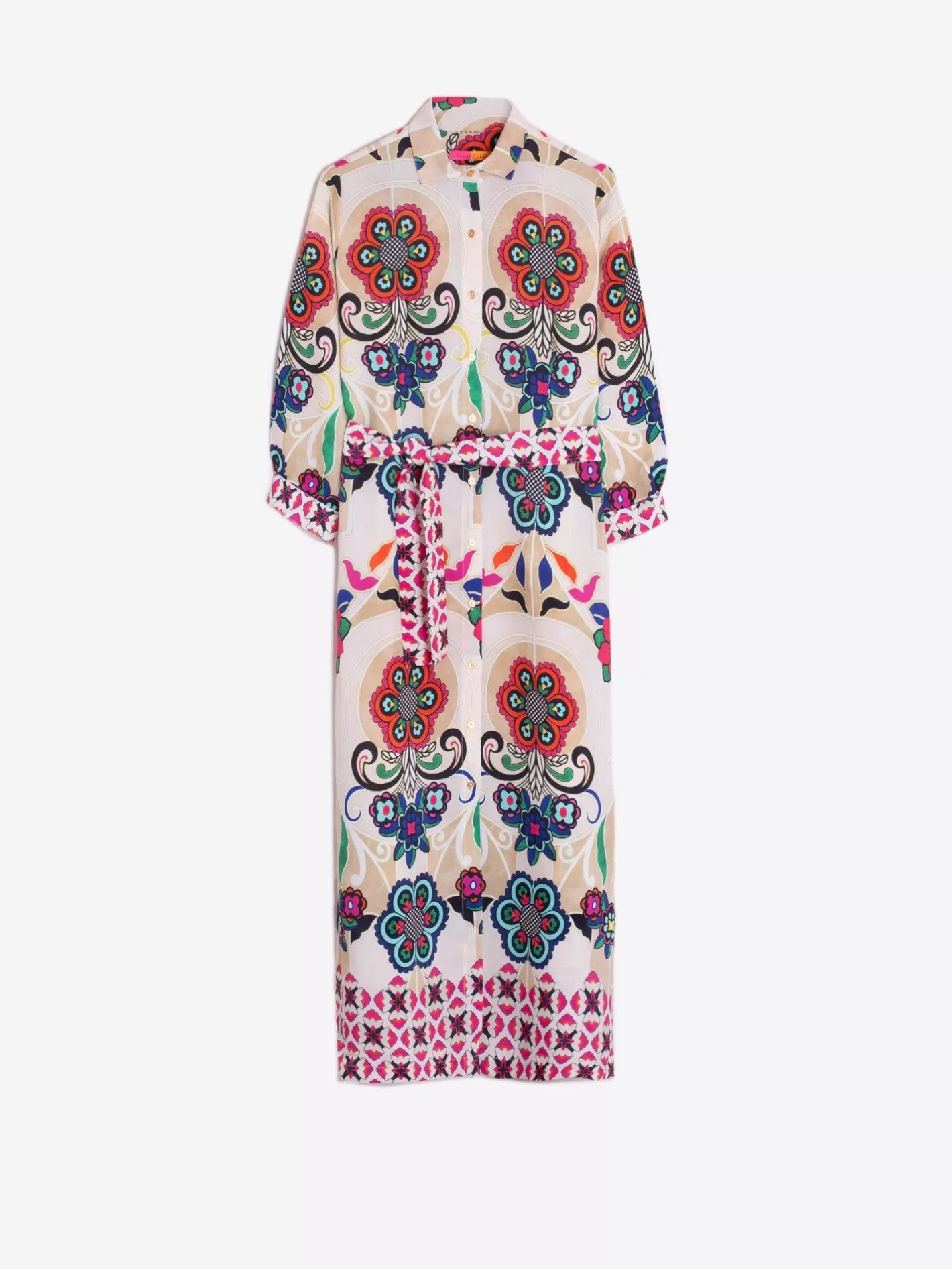 vestido_camisero_floral_noveau_print_3.webp Vestidos | Vilagallo Vestido Camisero Floral Noveau Print