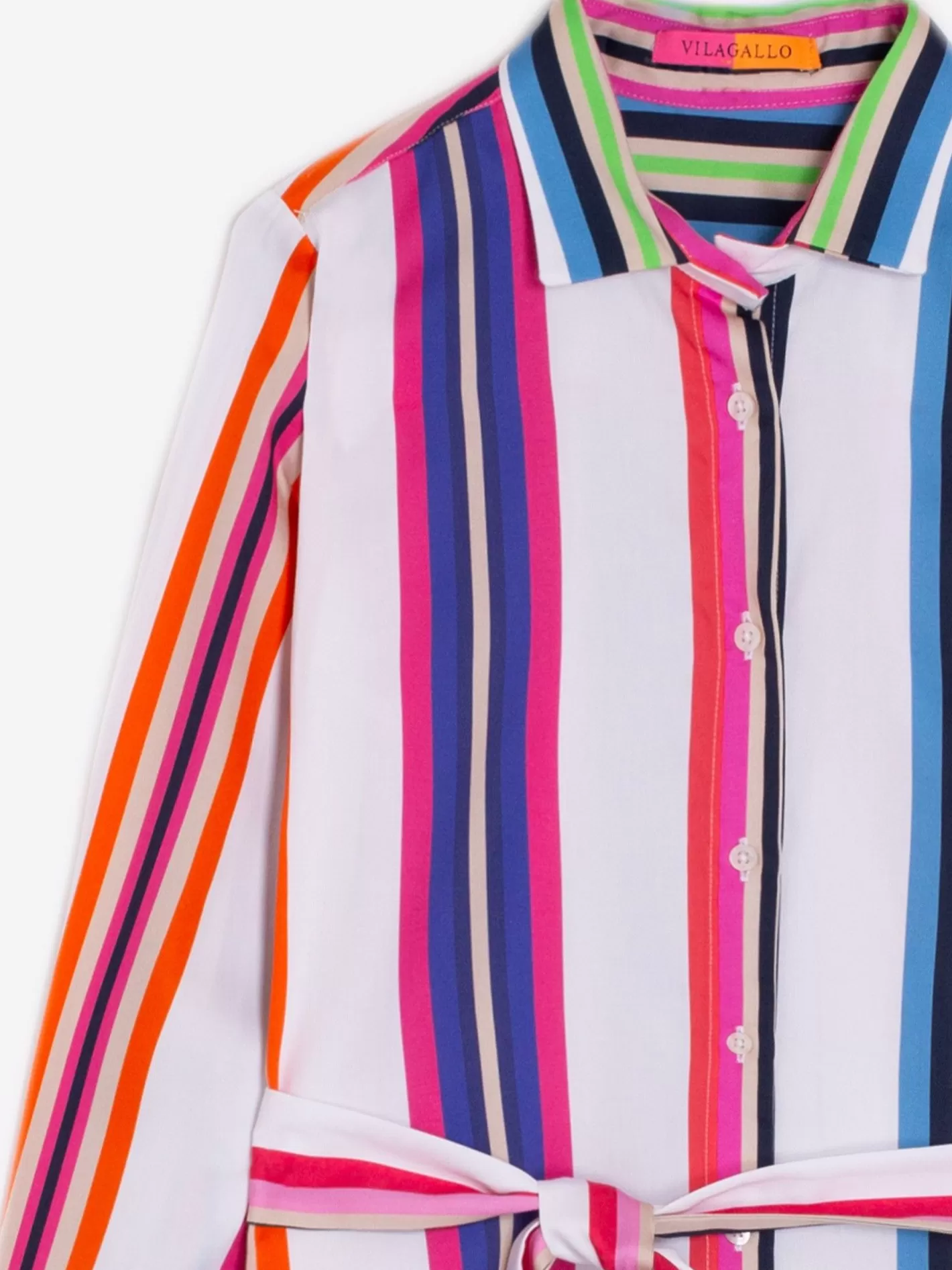 Vestidos | Vilagallo Vestido Dover Multicolor Cotton Stripe