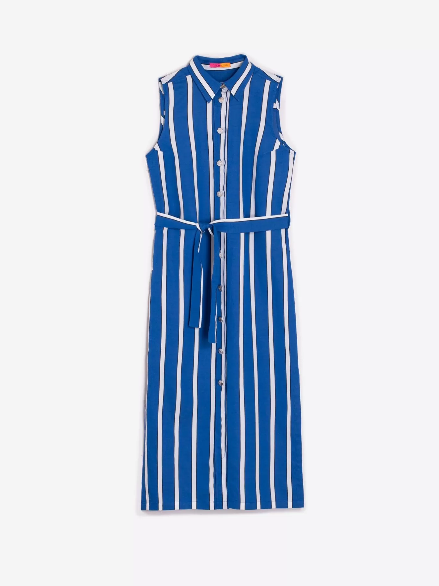 Vestidos | Vilagallo Vestido Livia Ecru Blue Stripes