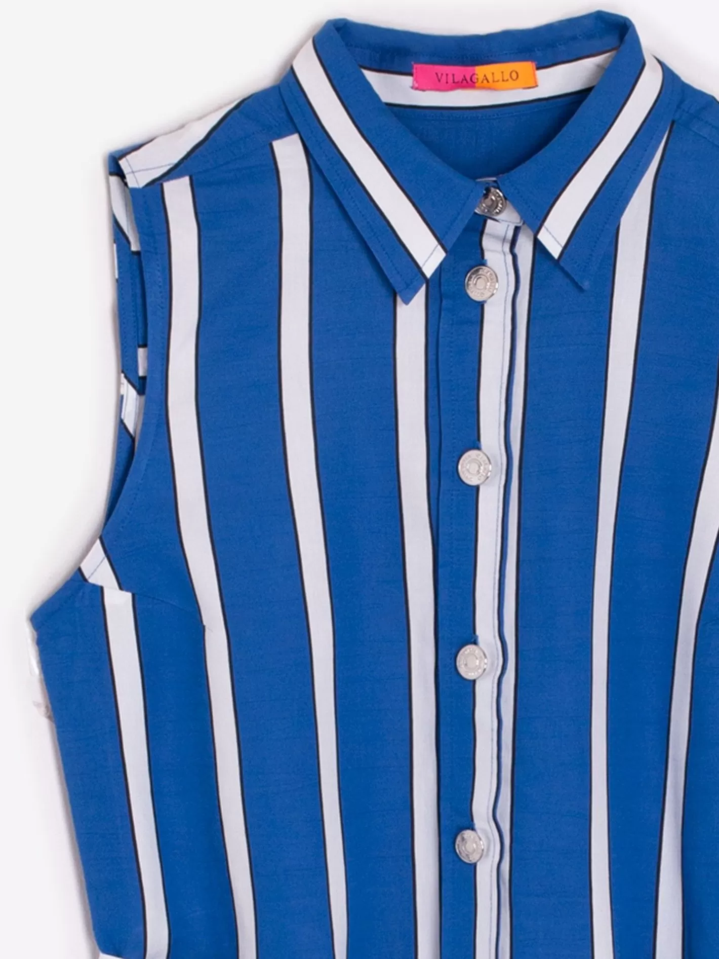 Vestidos | Vilagallo Vestido Livia Ecru Blue Stripes