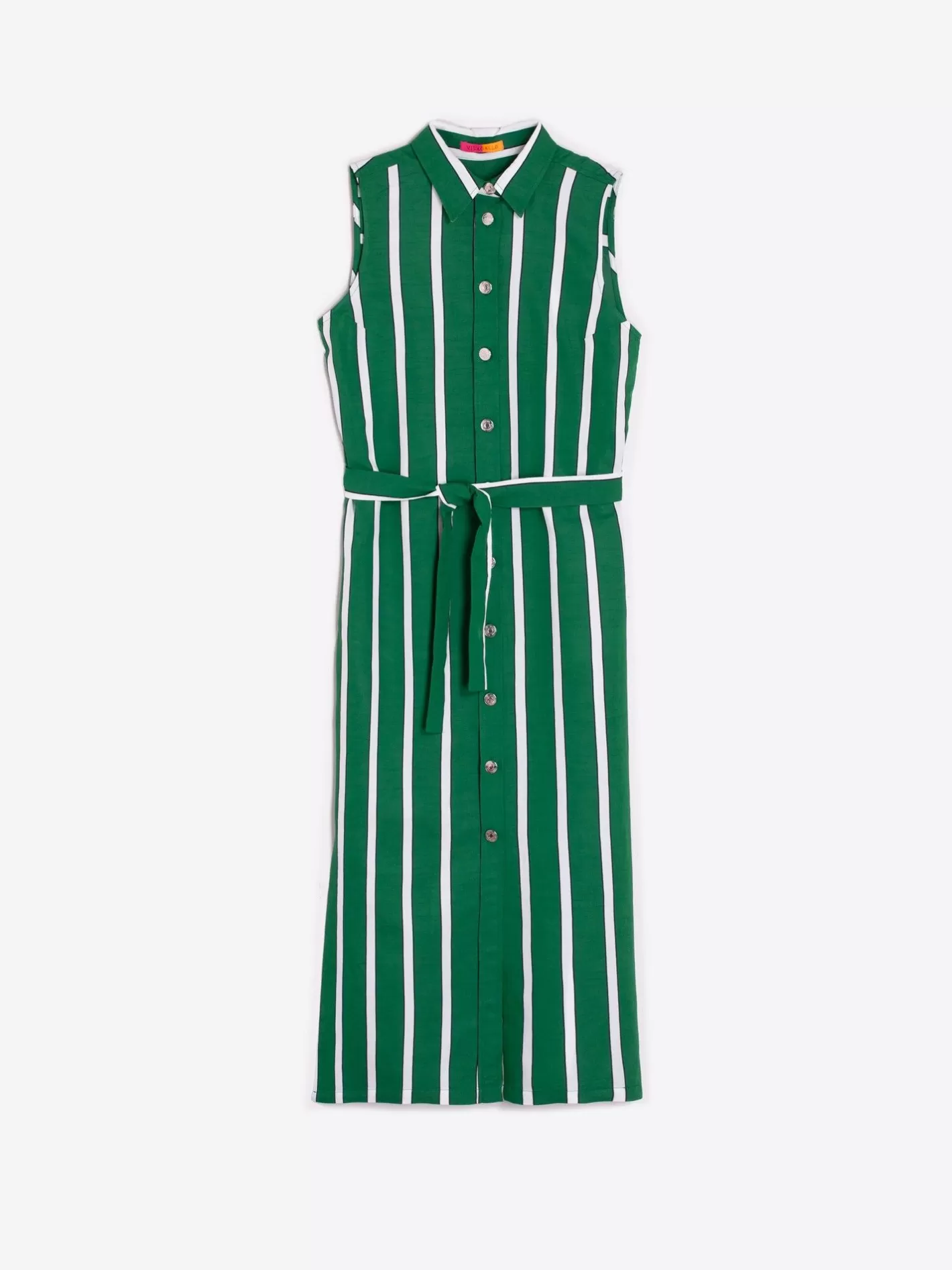 Vestidos | Vilagallo Vestido Livia Ecru Green Stripes