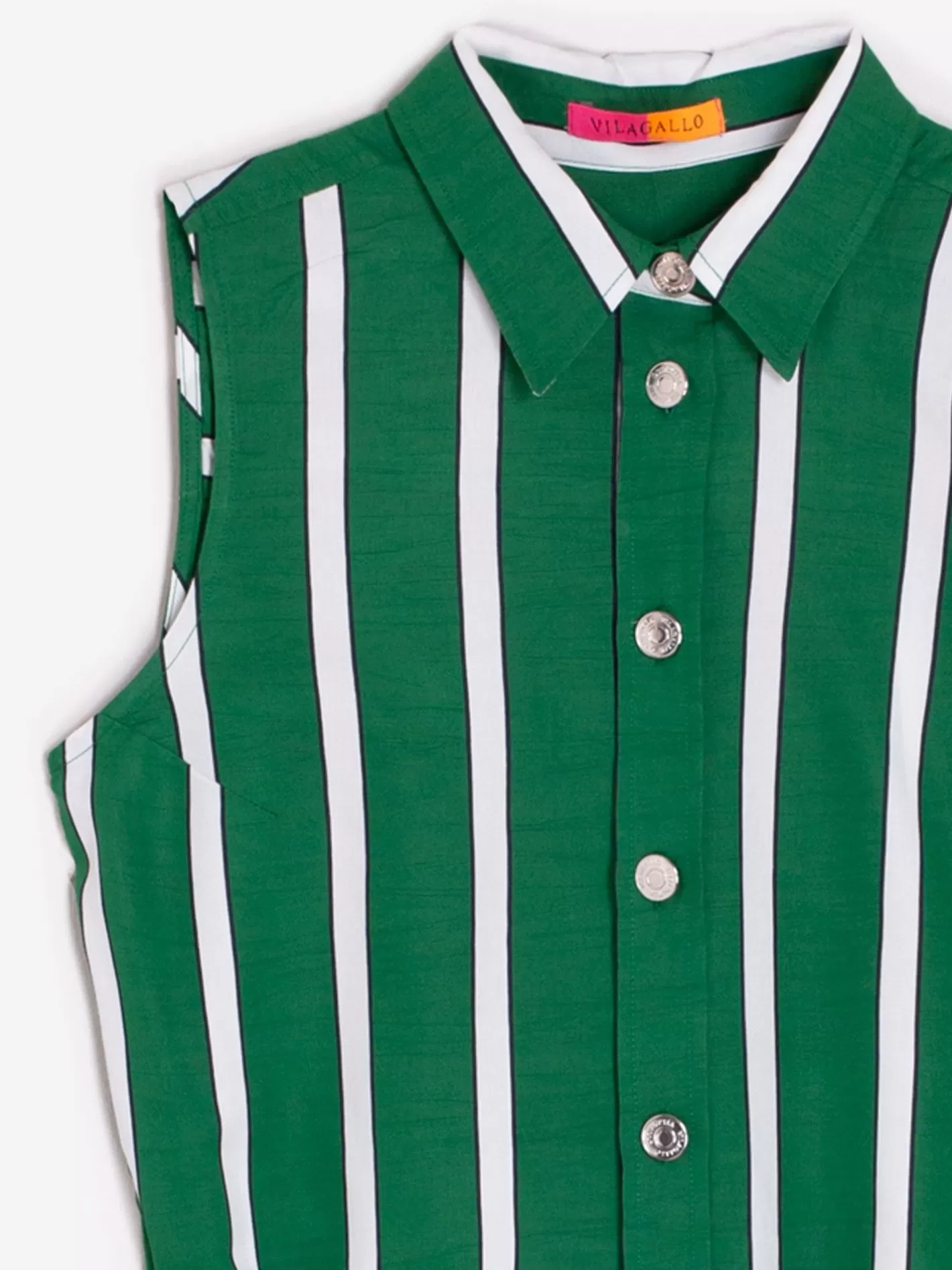 Vestidos | Vilagallo Vestido Livia Ecru Green Stripes