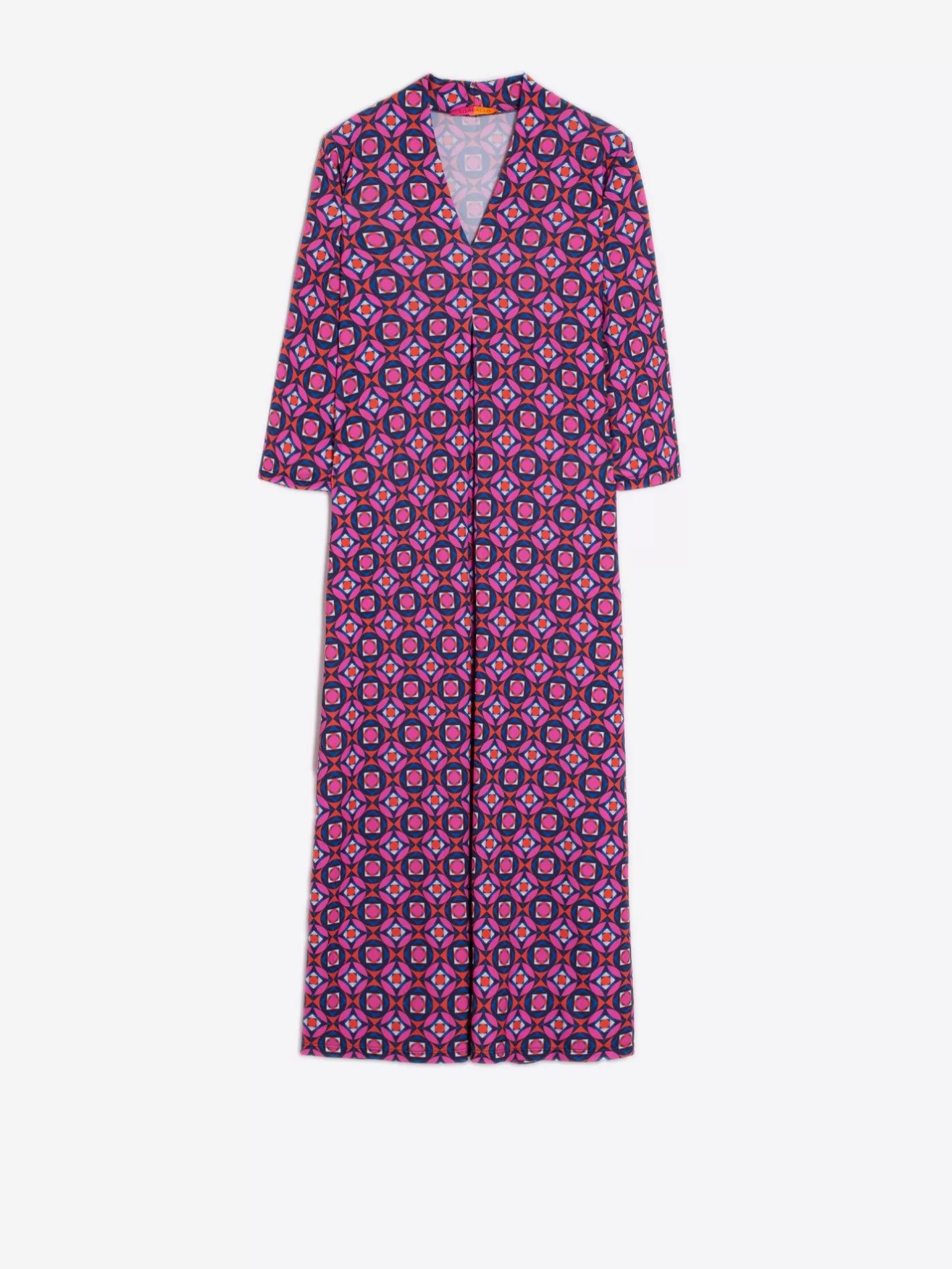 Vestidos | Vilagallo Vestido Noam Geometric Pink Navy