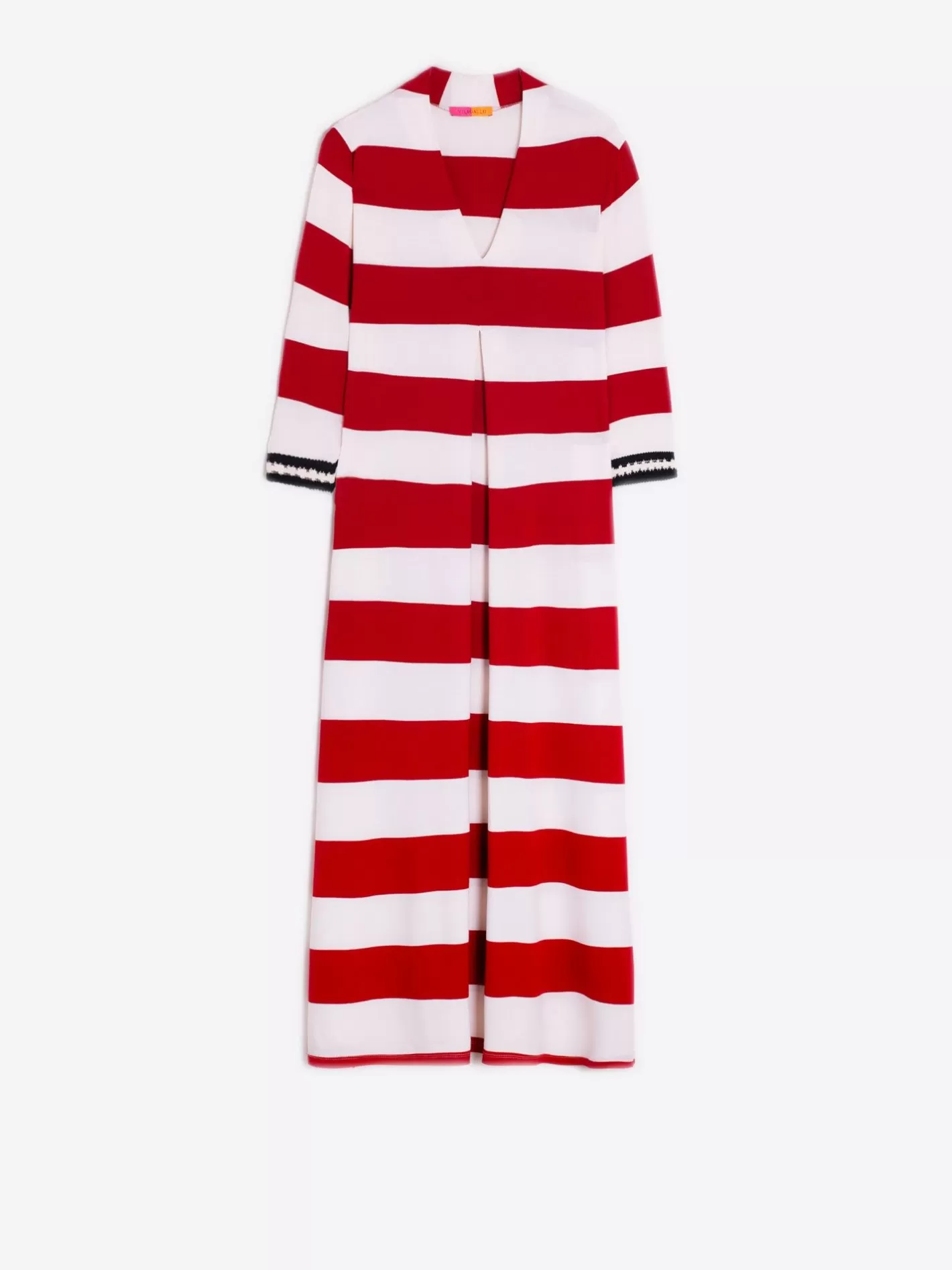 Vestidos | Vilagallo Vestido Punto Rayas Rojas Pasaman Manga