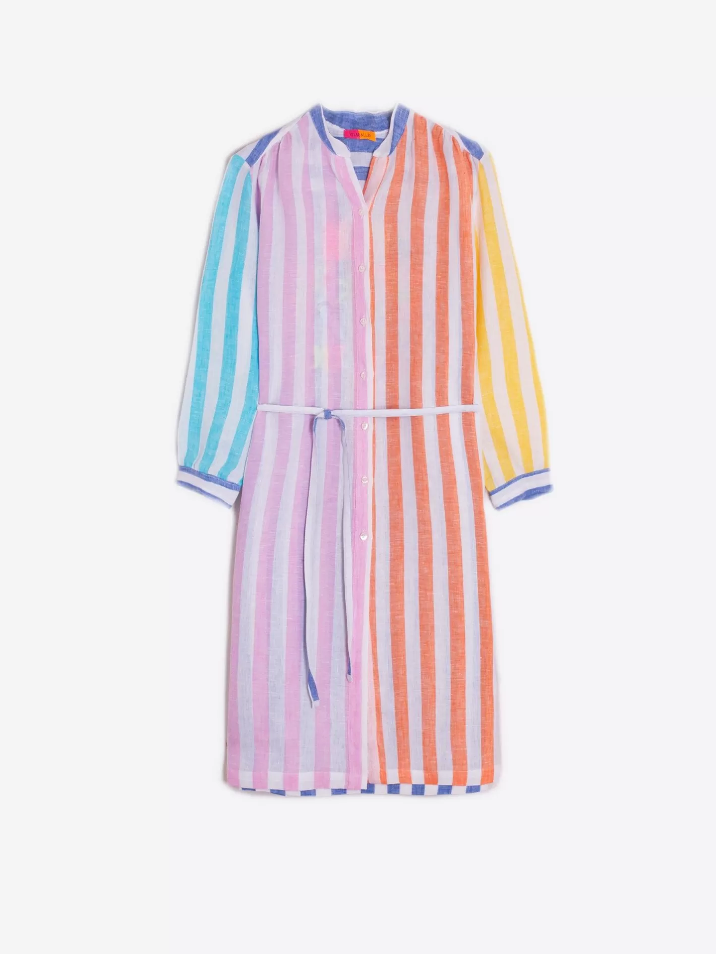 vestido_rayas_bordado_contraste_3.webp Vestidos | Vilagallo Vestido Rayas Bordado Contraste